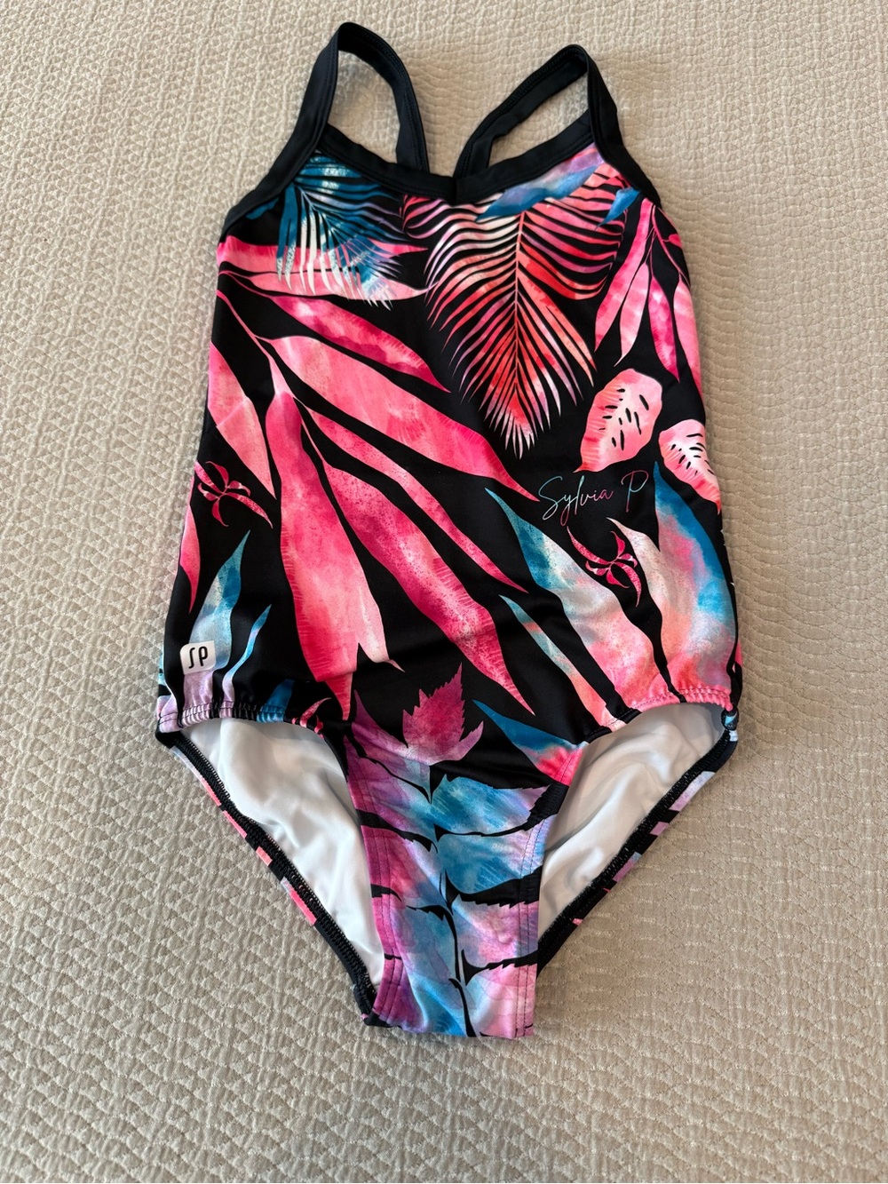 Sylvia P Kids' Tropical Black & Pink leotard